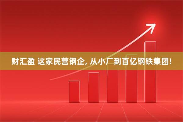 财汇盈 这家民营钢企, 从小厂到百亿钢铁集团!